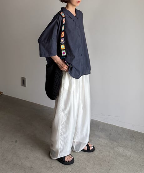back shirring check shirt【一部予約】