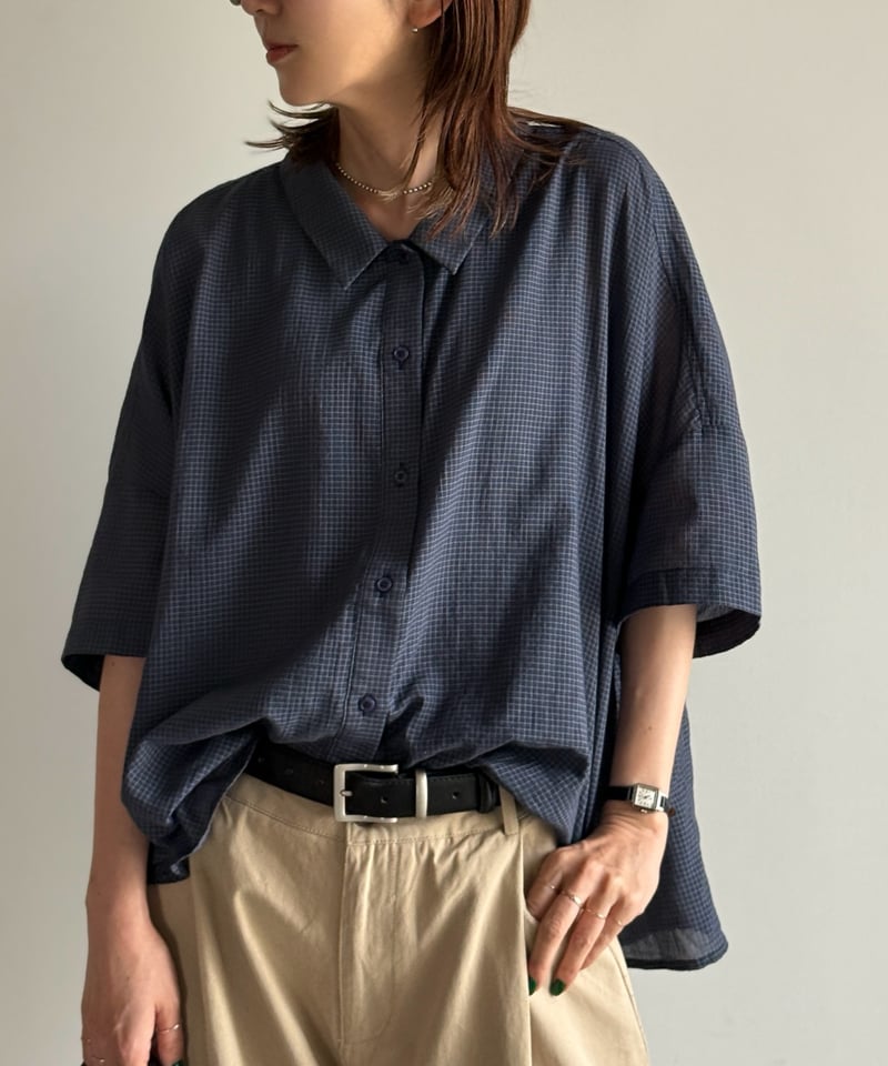 back shirring check shirt | ARULLE