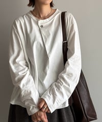 neck button long t-shirt