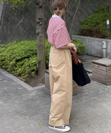 smooth chino wide pants