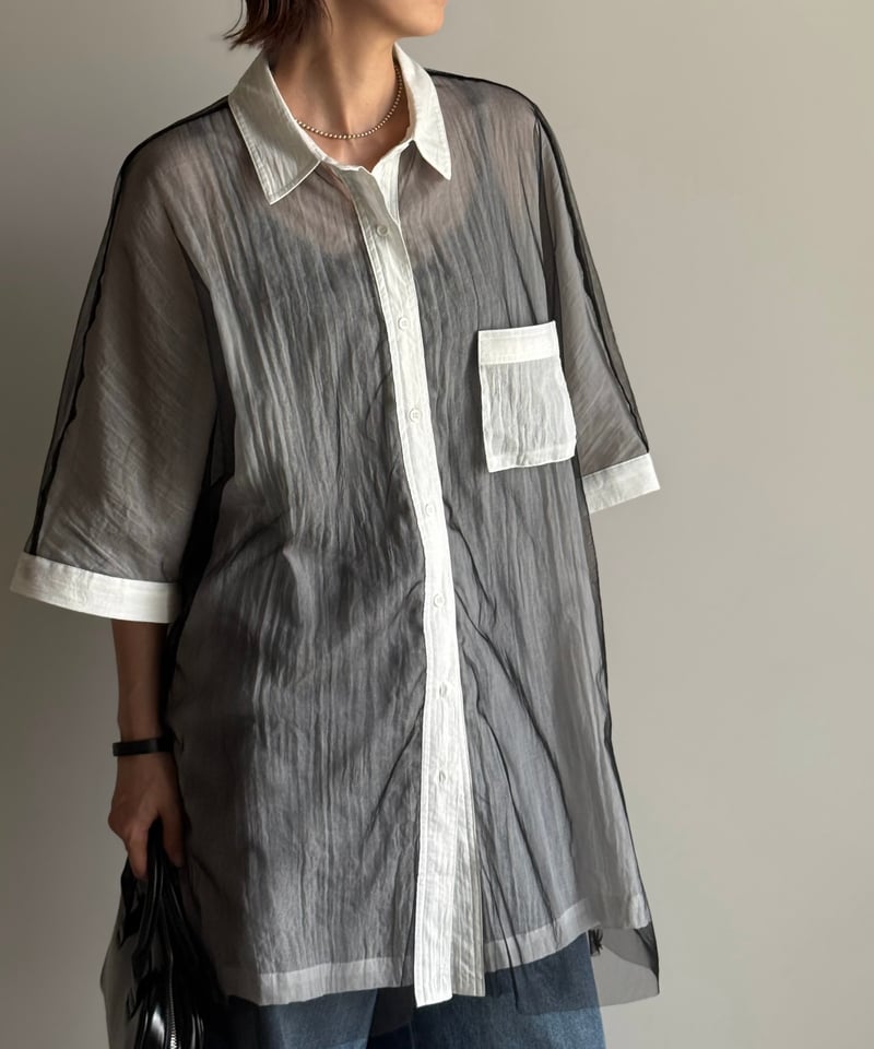 over tulle gauze shirt | ARULLE