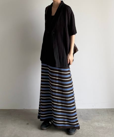 multi border knit skirt