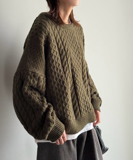 【POPUP】aran cable knit pullover