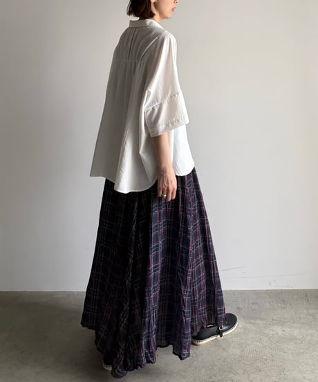 back gather sheer shirt【一部予約】