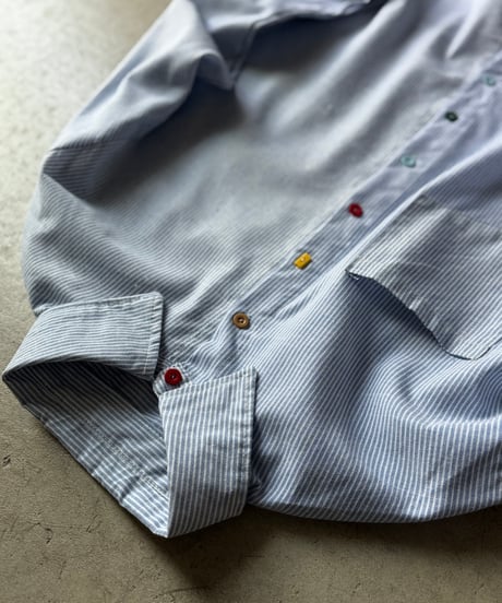 colorful button stripe shirt