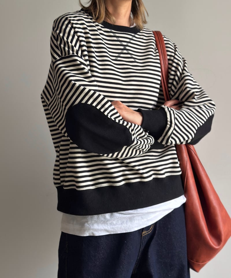 トップス ARULLE elbow pad border sweat elbow pad border sweat【予約商品】 | ARULLE