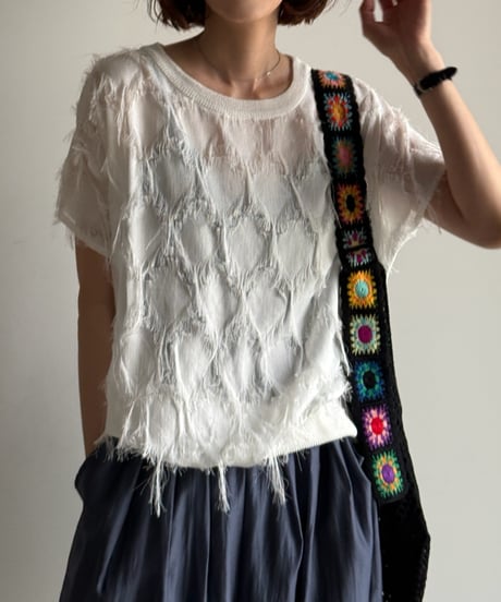 flower belt mesh bag