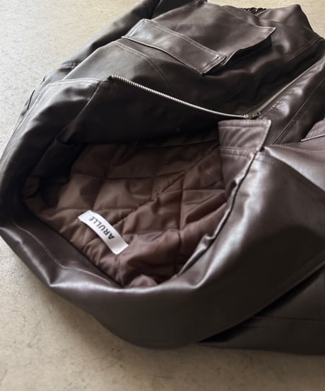 quilting fake leather jacket