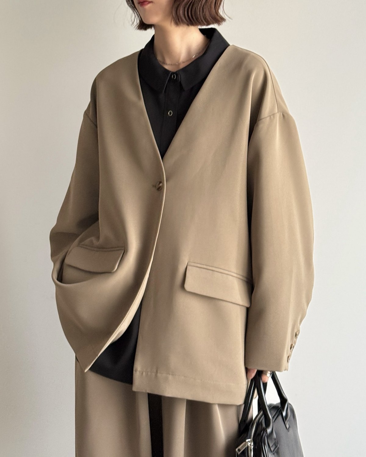 collarless cocoon jacket (set up対応) | ARULLE