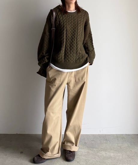 【POPUP】aran cable knit pullover