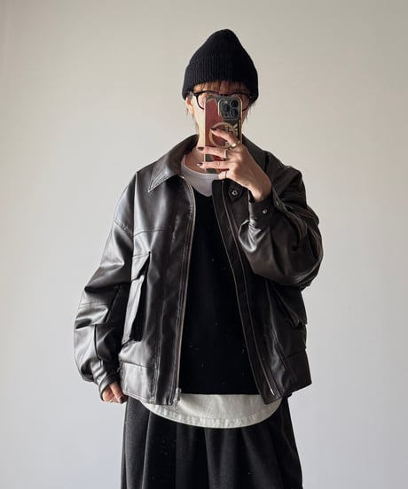 quilting fake leather jacket