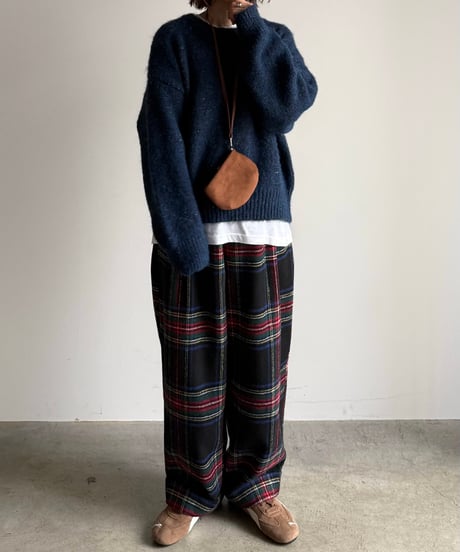 【POPUP】roll up warm slacks〈check〉