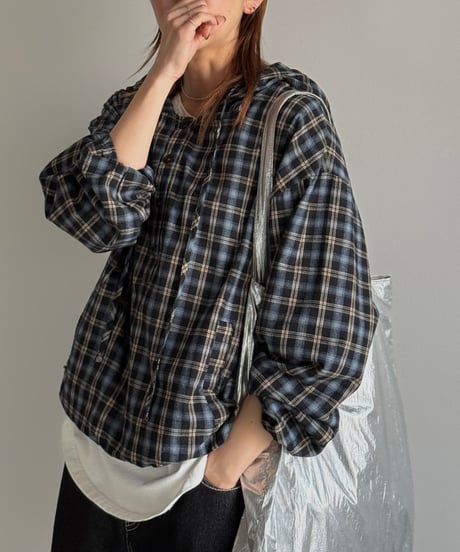 pattern hoody shirt