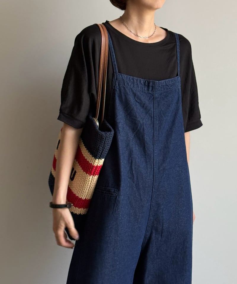 back shirring denim salopette【8月下旬】 | ARULLE