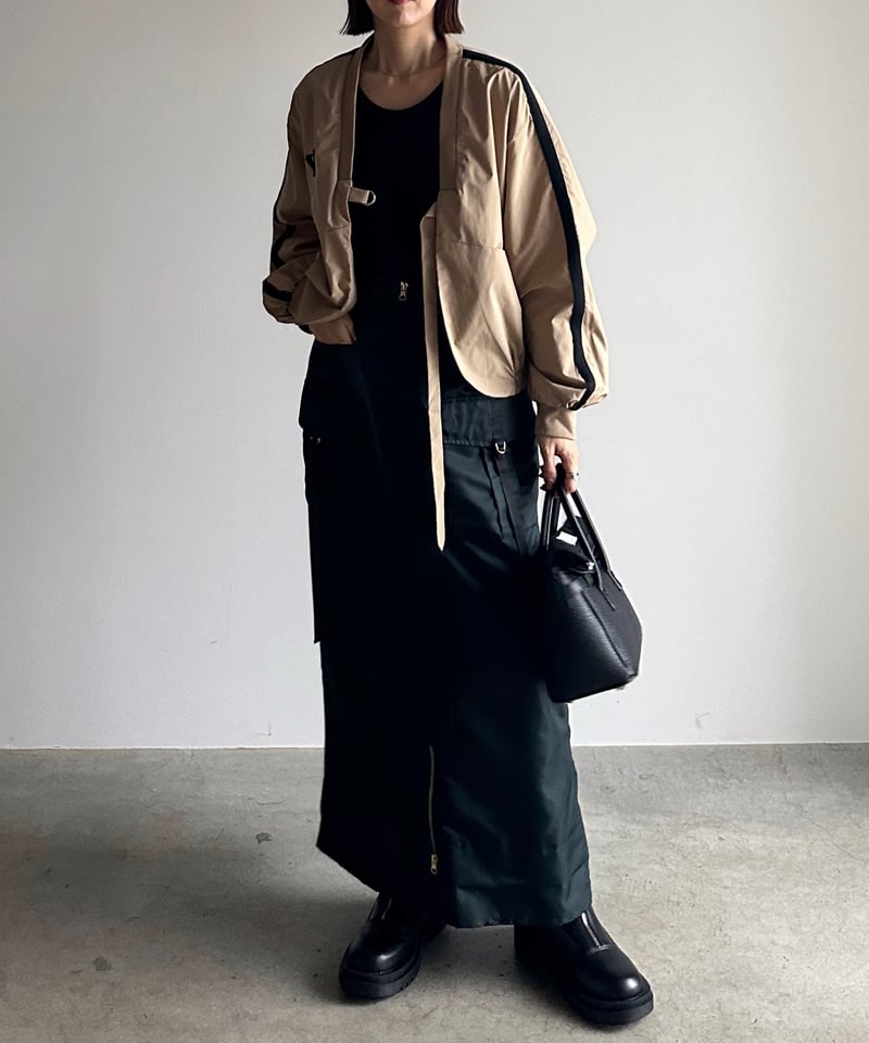 バックフリルミリタリージャケット - BLACK DETACHABLE MILYTARY BLOUSON #CHARCOAL [YK24FW0767B] – ciacura