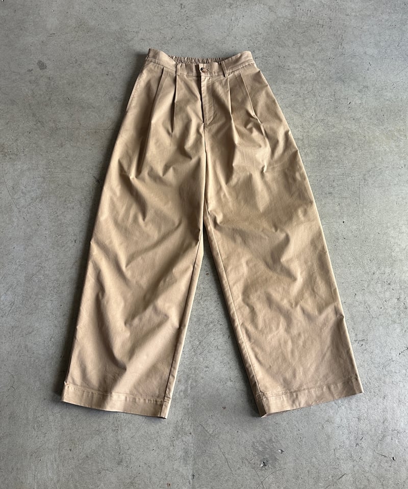 【24AW新品タグ付】ARULLE スムースチノワイドパンツ　ネイビー smooth chino wide pants | ARULLE