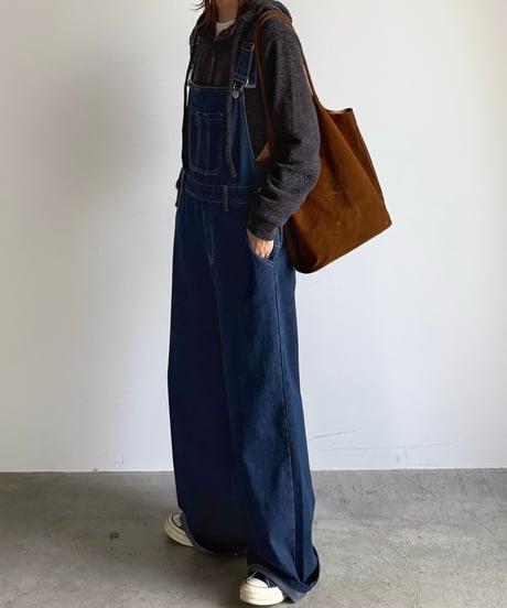 loose fit denim salopette