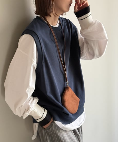 rib color long t-shirt