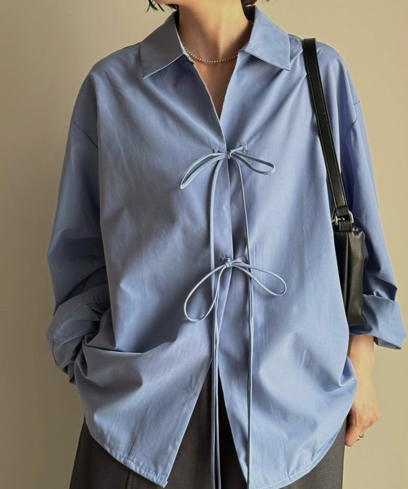 front ribbon blue shirt【予約商品】 | ARULLE