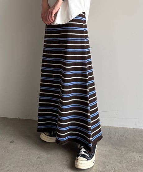 multi border knit skirt