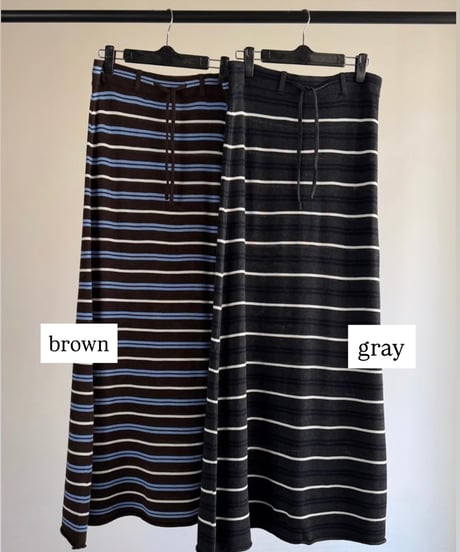 multi border knit skirt