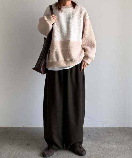 patchwork boa pullover