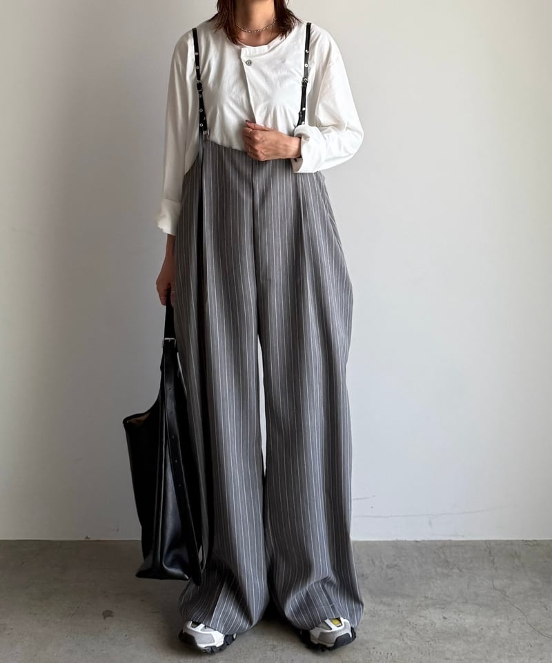 herringbone suspender wide pants | ARULLE