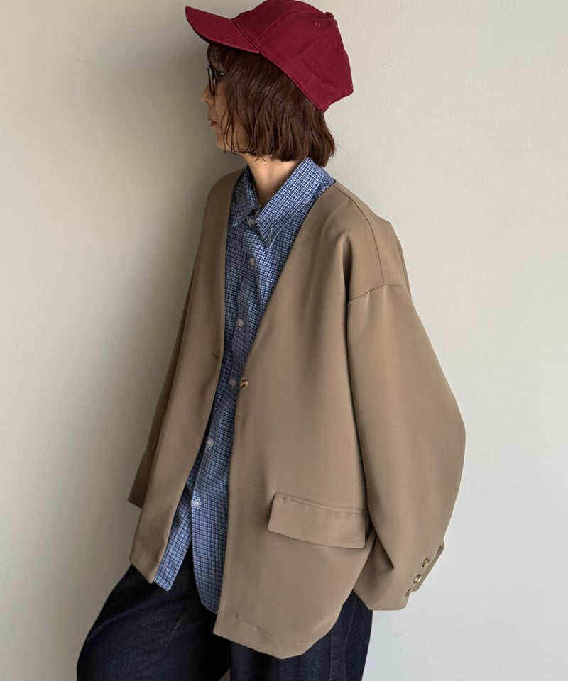 collarless cocoon jacket (set up対応) | ARULLE