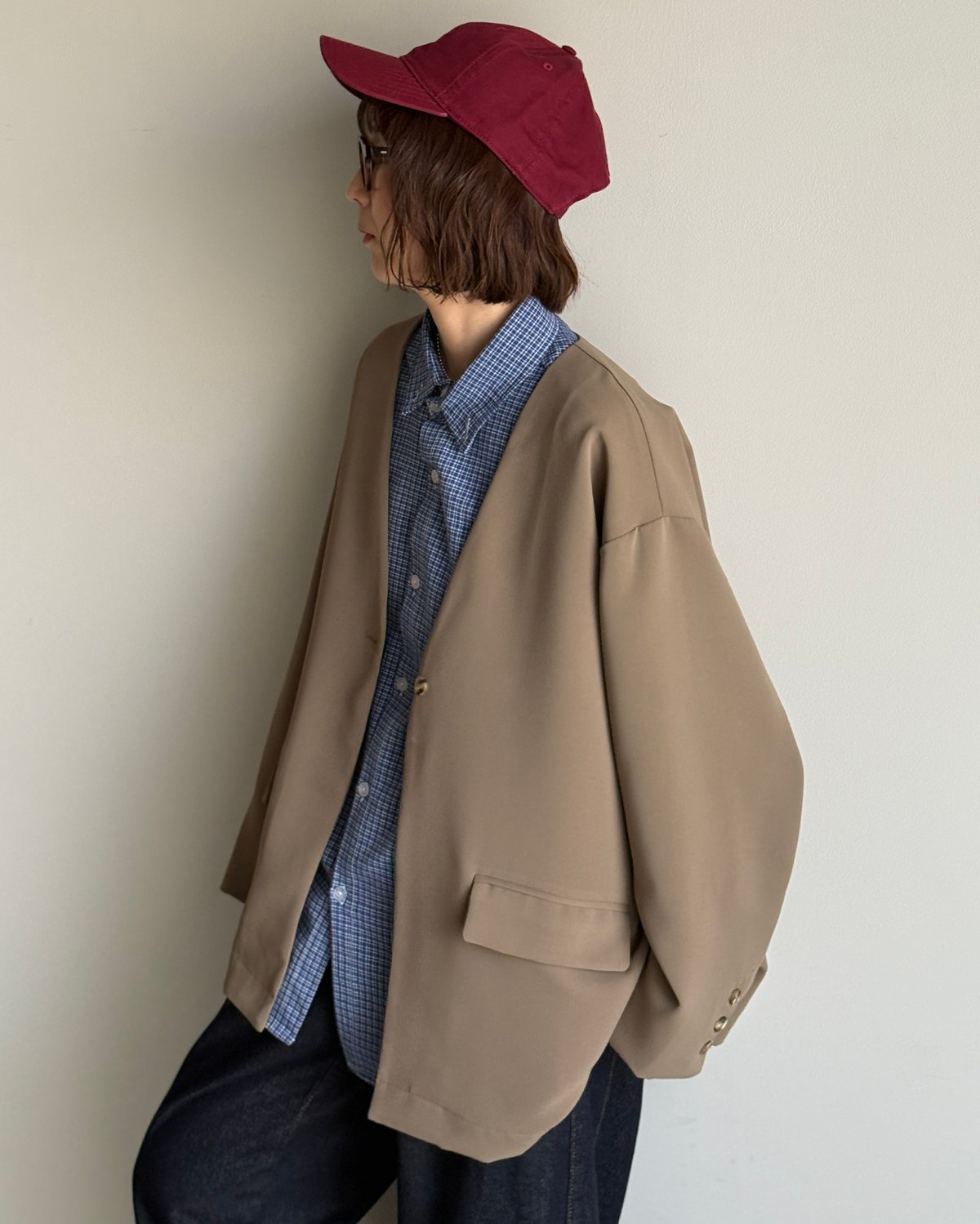 collarless cocoon jacket (set up対応) | ARULLE