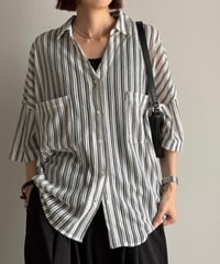 knit lace stripe shirt