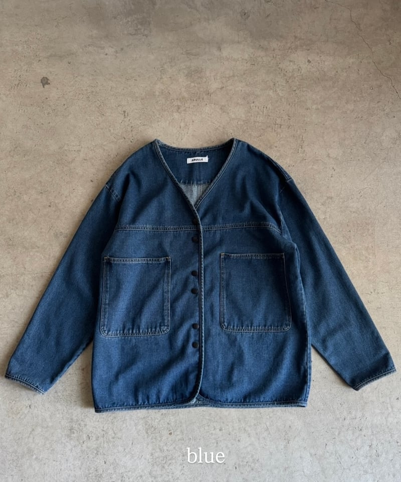 v-collar denim jacket | ARULLE