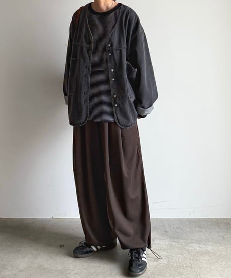 long rib sleeve pullover〈border〉