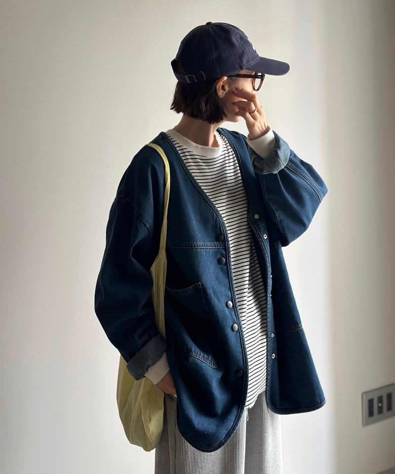 v-collar denim jacket【blue：RESTOCK】 | ARULLE