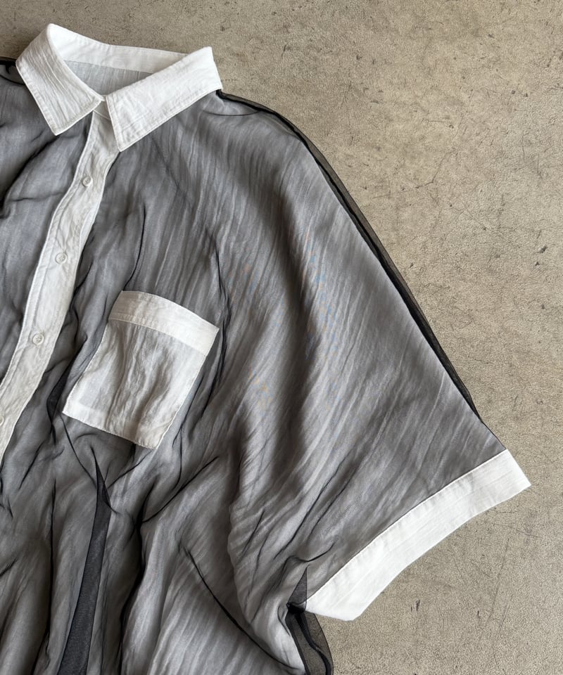 ARULLE/tulle over gauze shirt/グレージュ/ tulle over gauze shirt | ARULLE