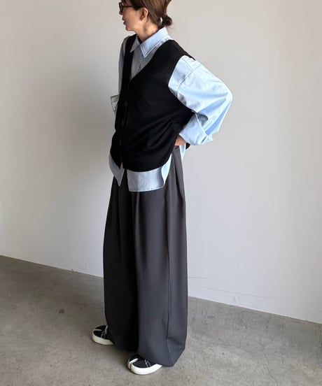 summer knit button vest【一部予約】