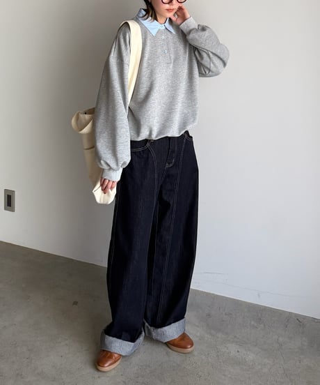 front stitch straight denim