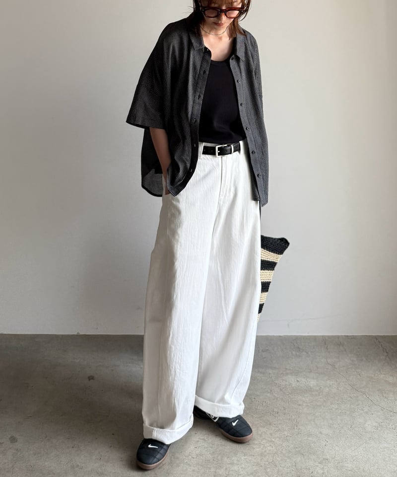 back shirring check shirt | ARULLE