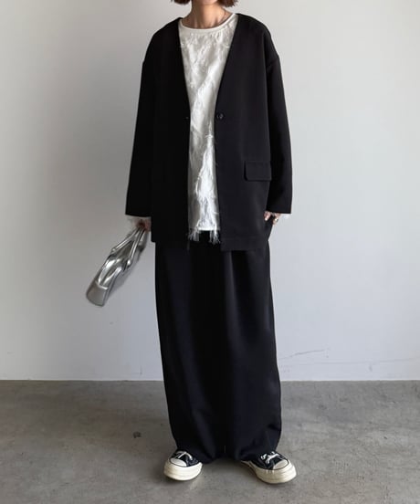 collarless cocoon jacket (set up対応)