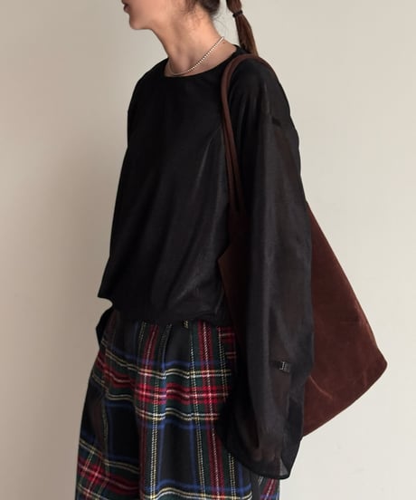 mesh velour pullover