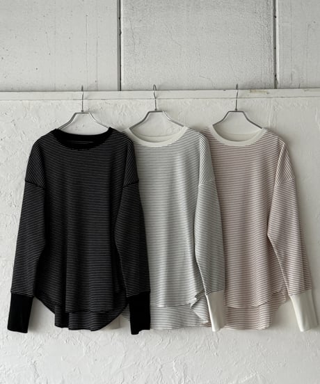 long rib sleeve pullover〈border〉