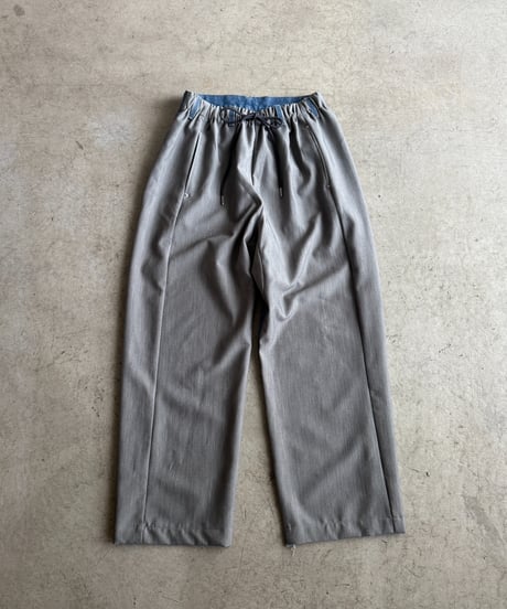 half & half denim pants