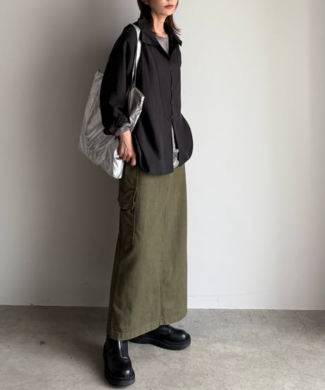 military cargo long skirt