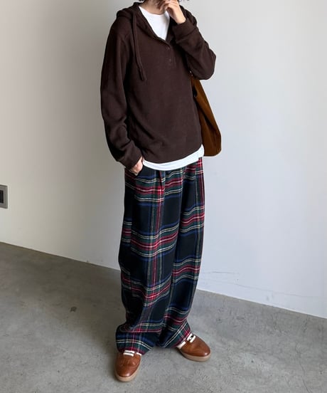 【POPUP】roll up warm slacks〈check〉