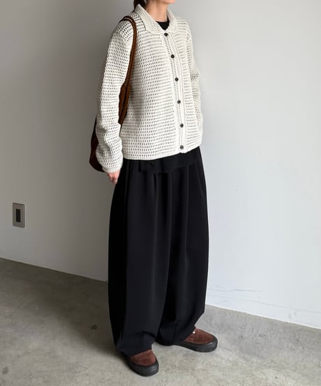 crochet style knit cardigan