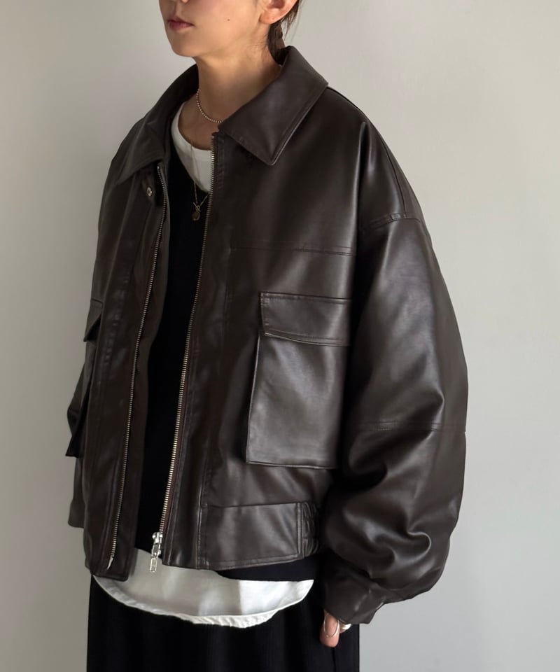 quilting fake leather jacket | ARULLE