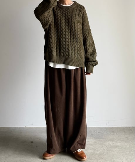 【POPUP】loose tapered corduroy pants