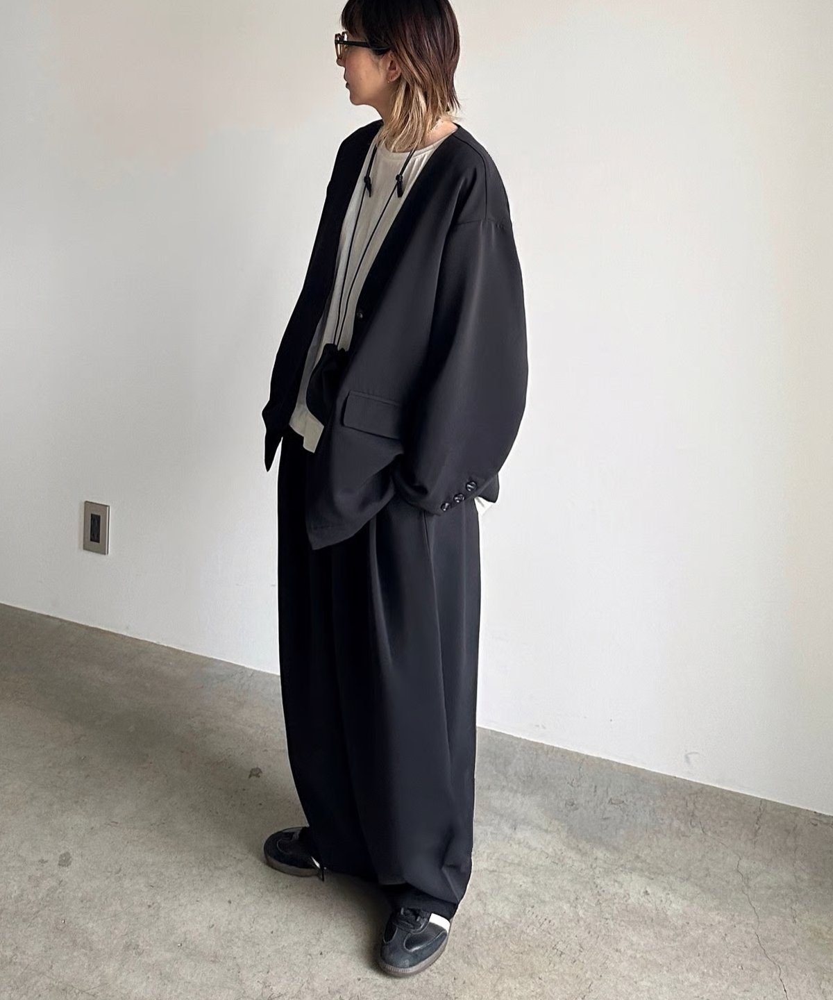collarless cocoon jacket (set up対応) | ARULLE collarless cocoon jacket (set up対応) | ARULLE