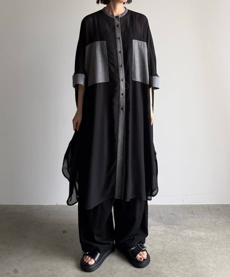 dungaree pocket long shirt