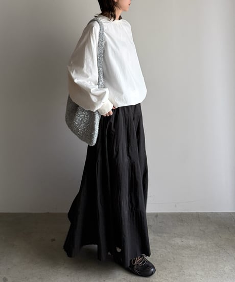 tuck pleats flare skirt