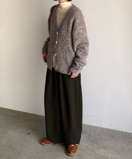 boucle yarn cardigan